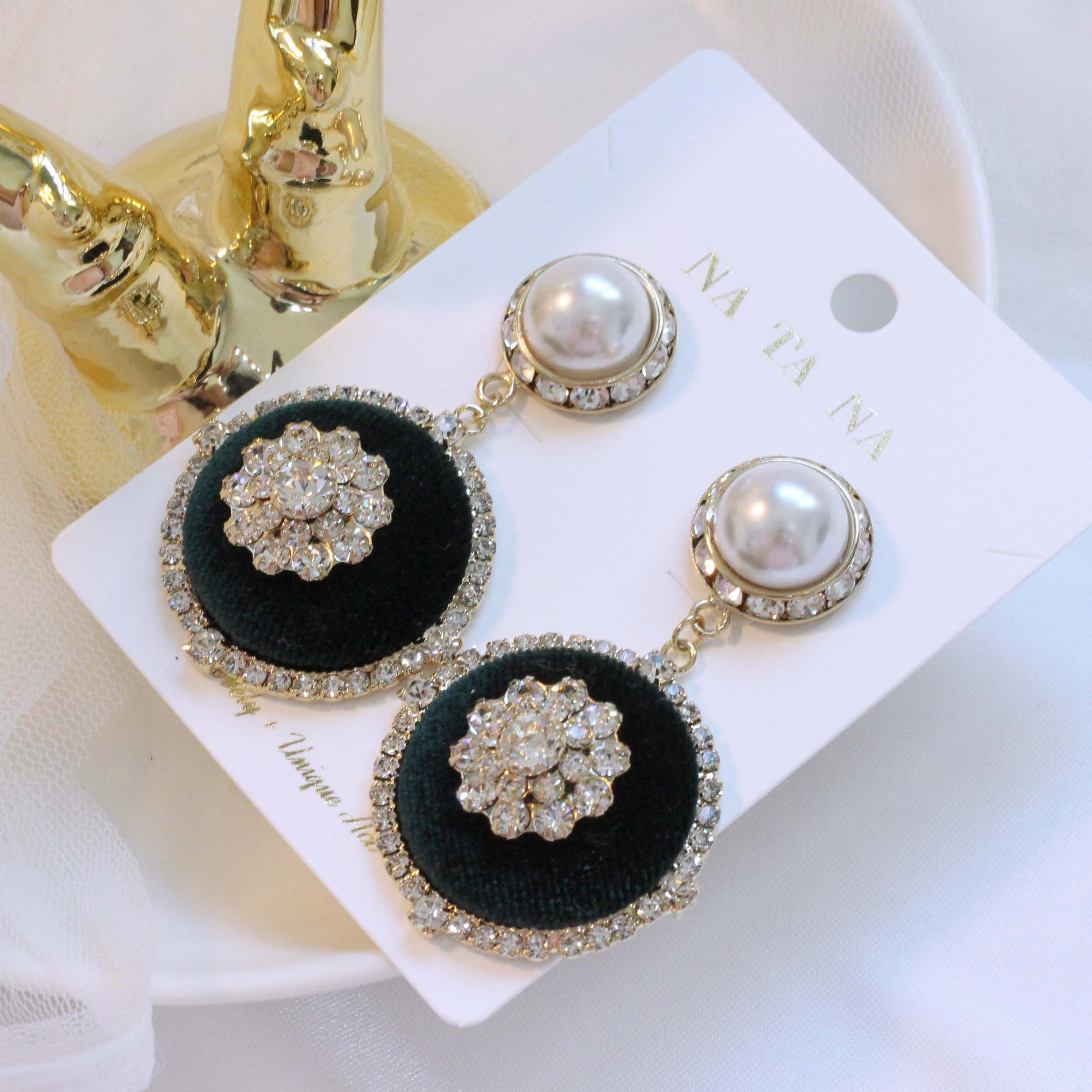 High Quality Party Cubic Bold Drop Earrings 2color