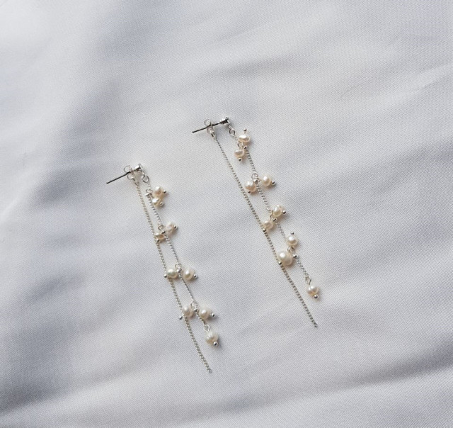 Natural freshwater pearl drop earrings 5 ​​collect