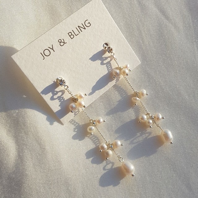 Natural freshwater pearl drop earrings 5 ​​collect