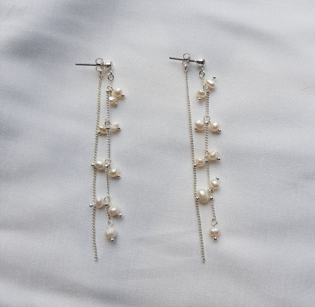 Natural freshwater pearl drop earrings 5 ​​collect