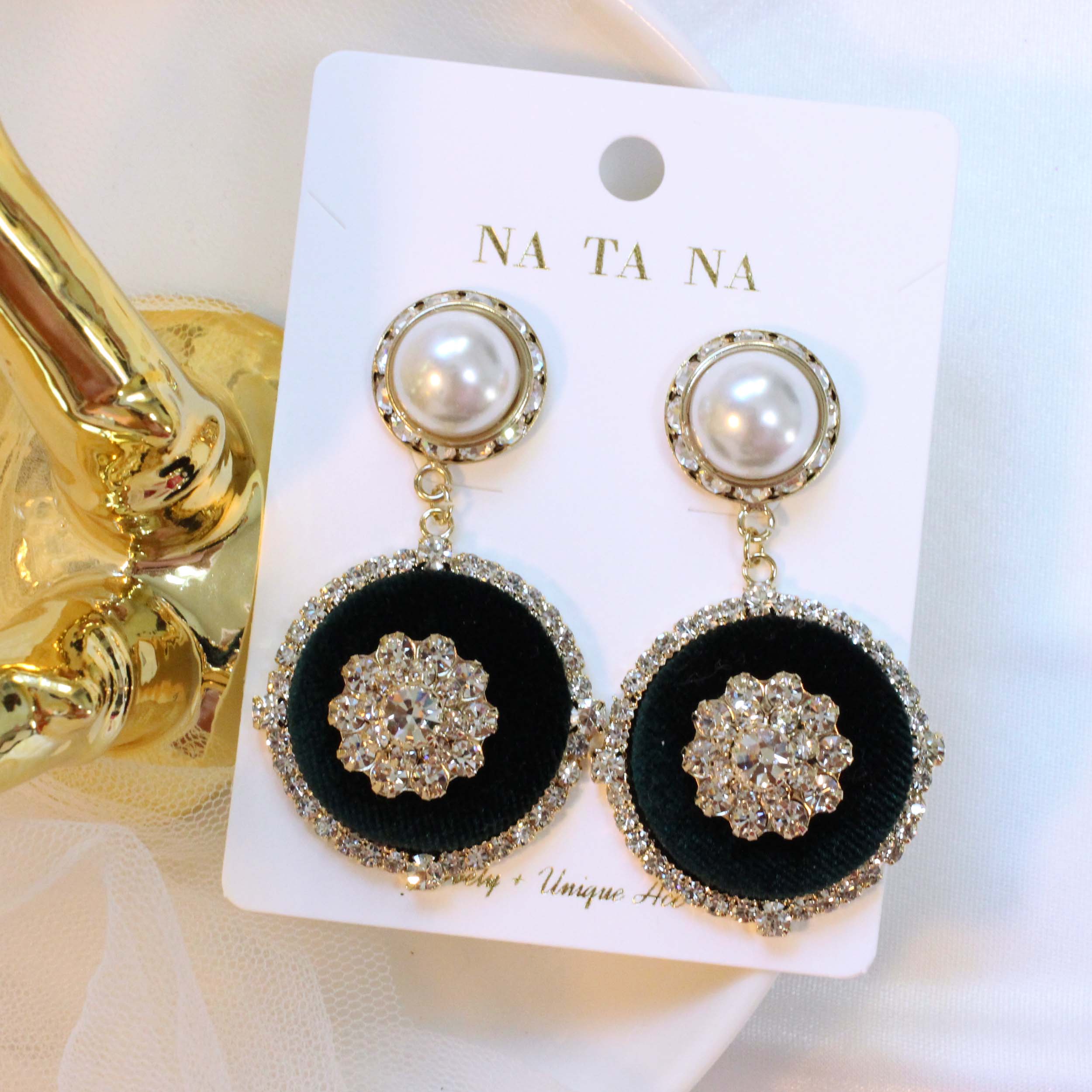 High Quality Party Cubic Bold Drop Earrings 2color