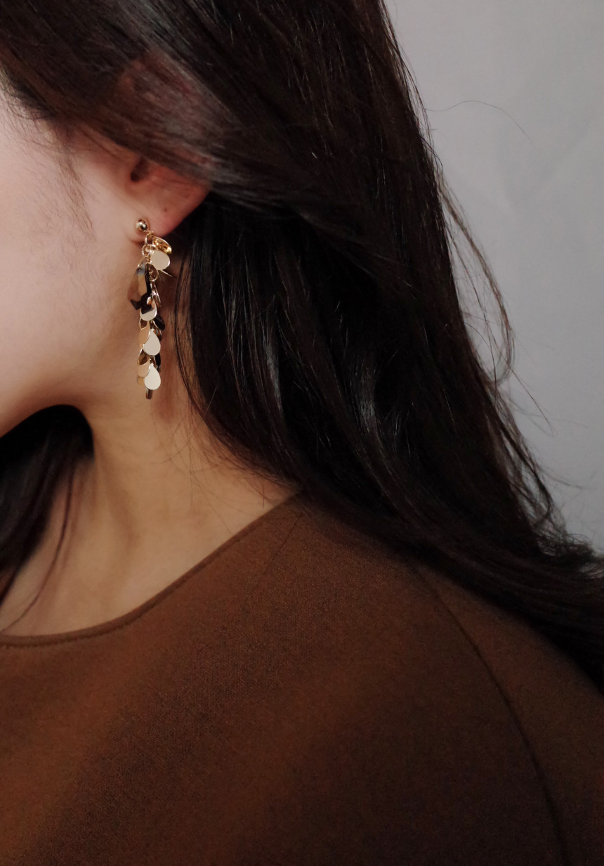 NO.67 Eve Chalang Brown Glass Drop Earrings Stylis