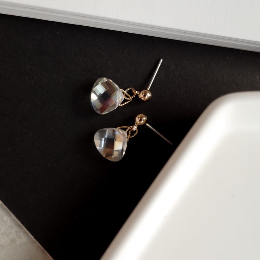 NO.66 Mini Swan Cutting Swarovski Earrings Stylish