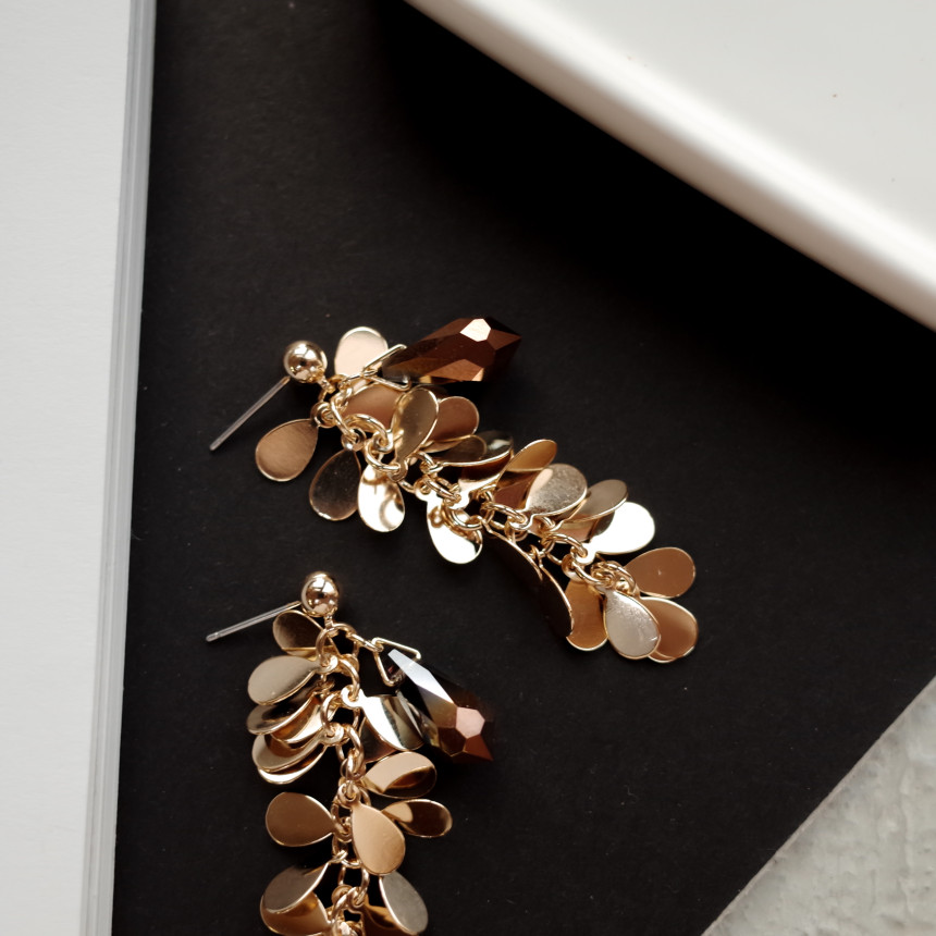 NO.67 Eve Chalang Brown Glass Drop Earrings Stylis