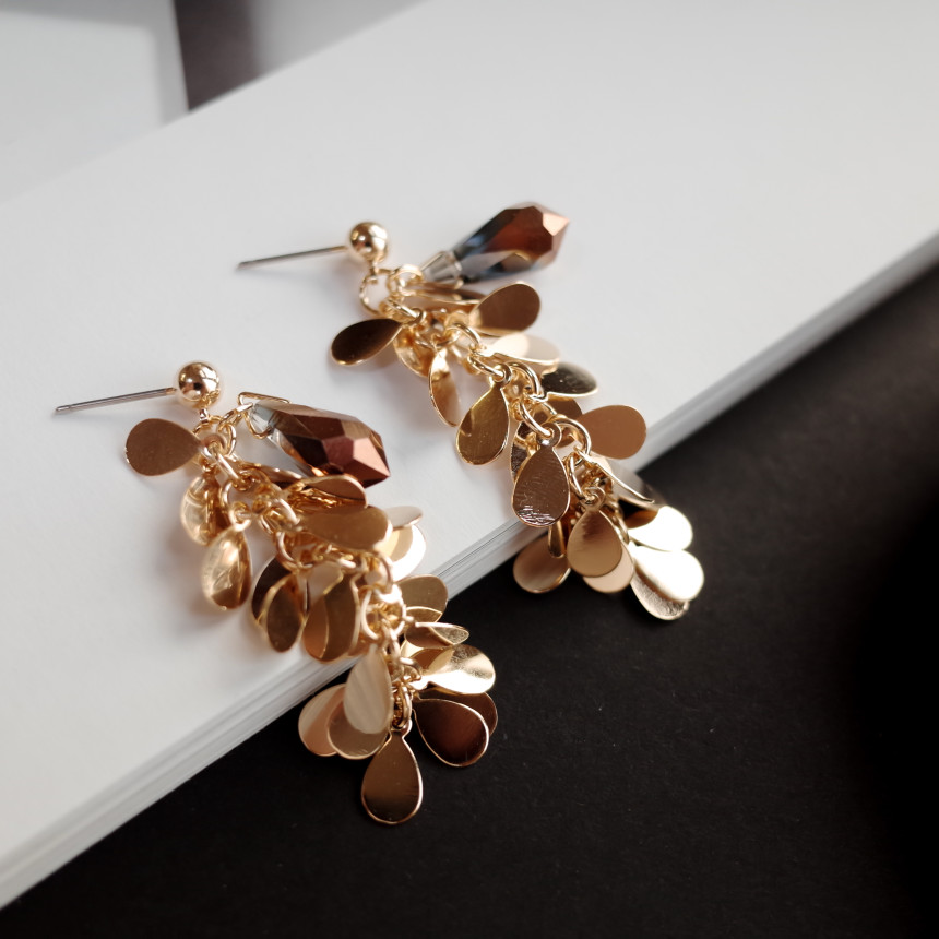 NO.67 Eve Chalang Brown Glass Drop Earrings Stylis