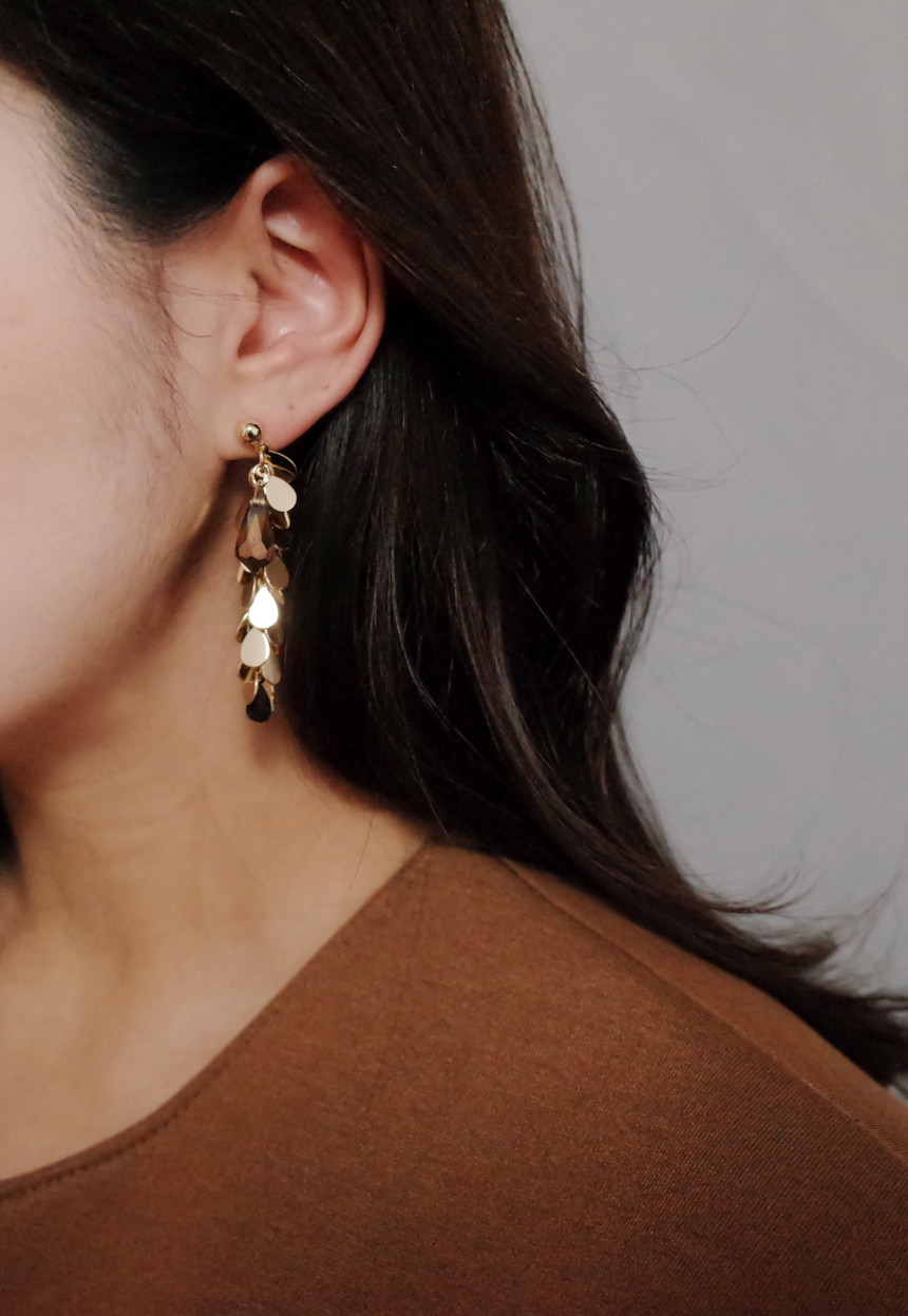 NO.67 Eve Chalang Brown Glass Drop Earrings Stylis