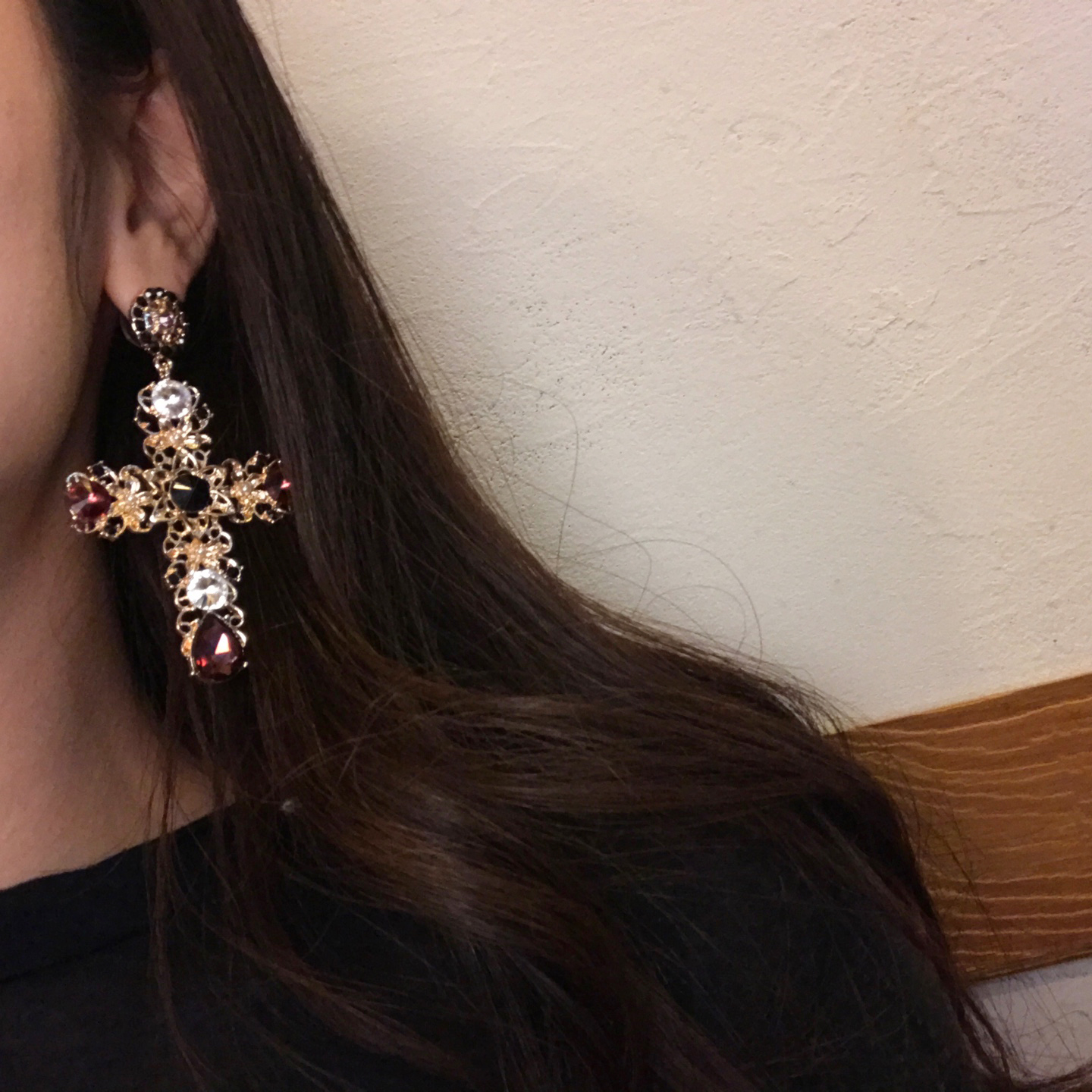 Baroque Bold Cross Earrings 4color Antique Jenny C