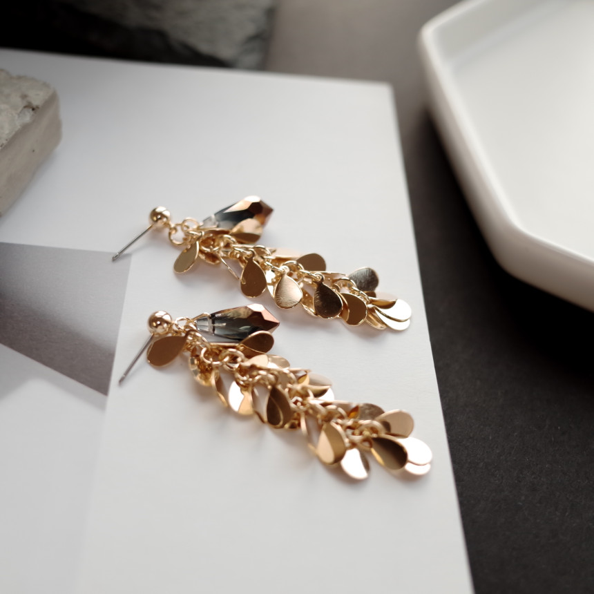 NO.67 Eve Chalang Brown Glass Drop Earrings Stylis