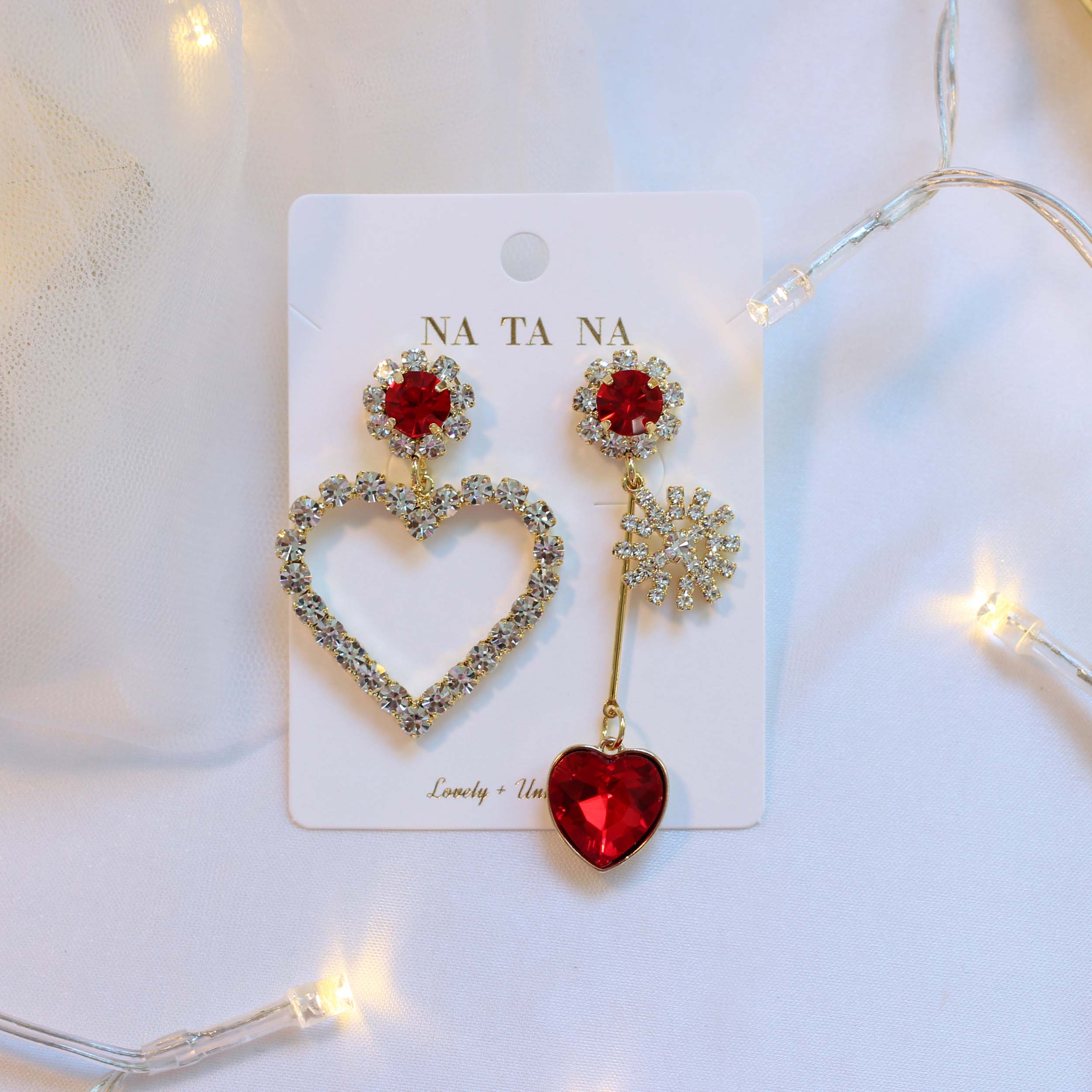 Snowballs Heart Bold Drop Earrings Earrings Possib