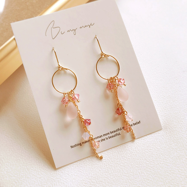 Fiona beads earrings cluster drop 3 color earrings