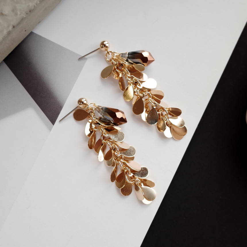 NO.67 Eve Chalang Brown Glass Drop Earrings Stylis