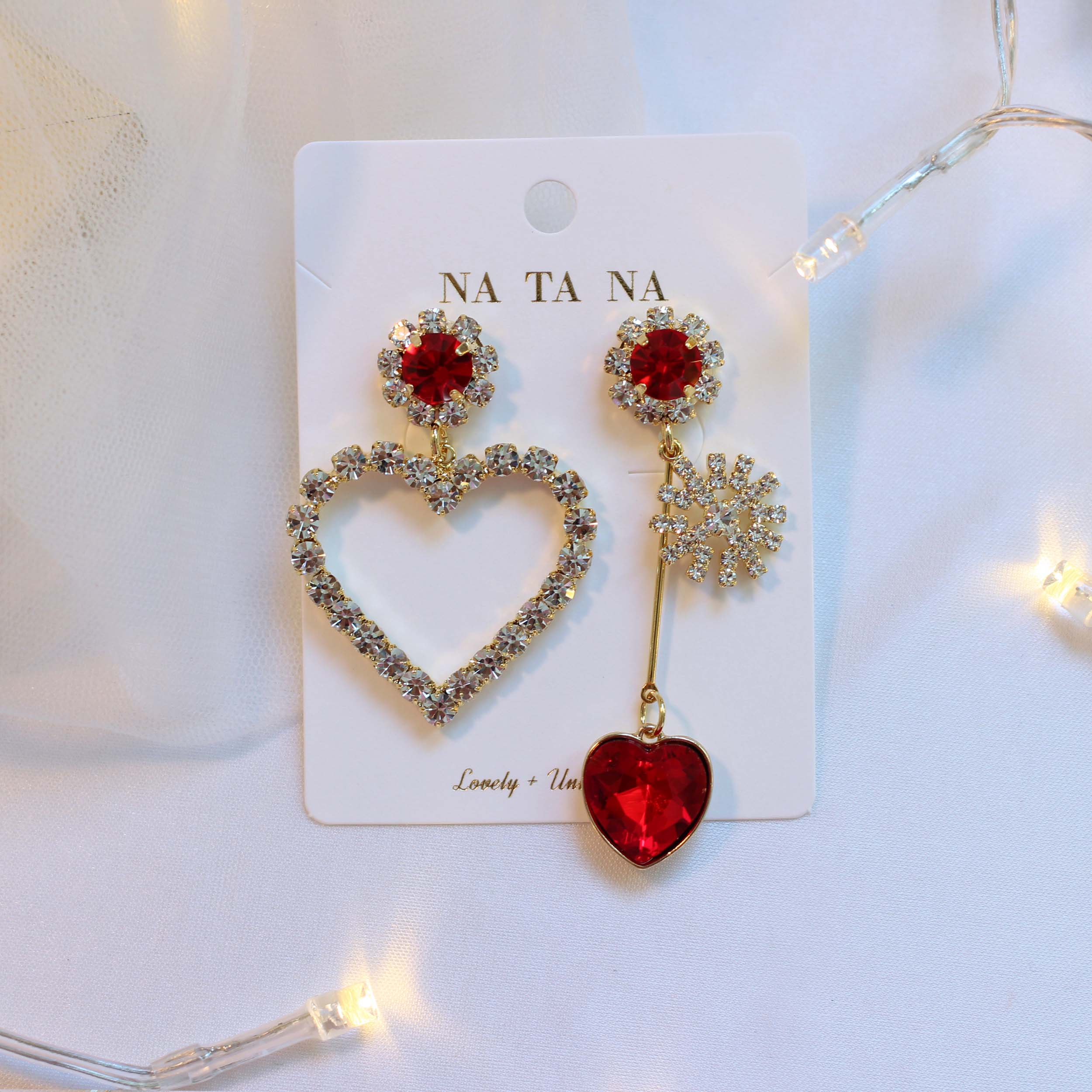 Snowballs Heart Bold Drop Earrings Earrings Possib