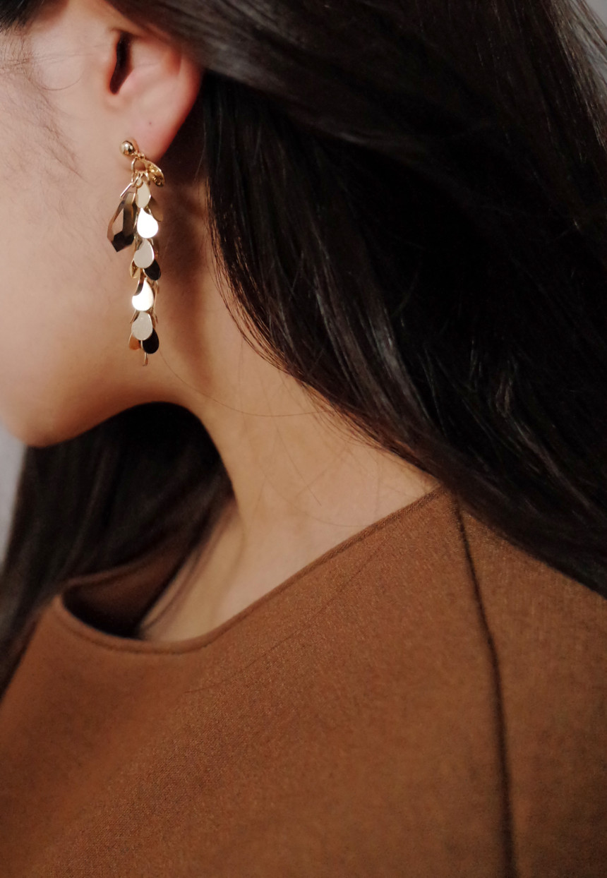 NO.67 Eve Chalang Brown Glass Drop Earrings Stylis