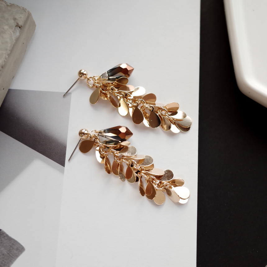 NO.67 Eve Chalang Brown Glass Drop Earrings Stylis