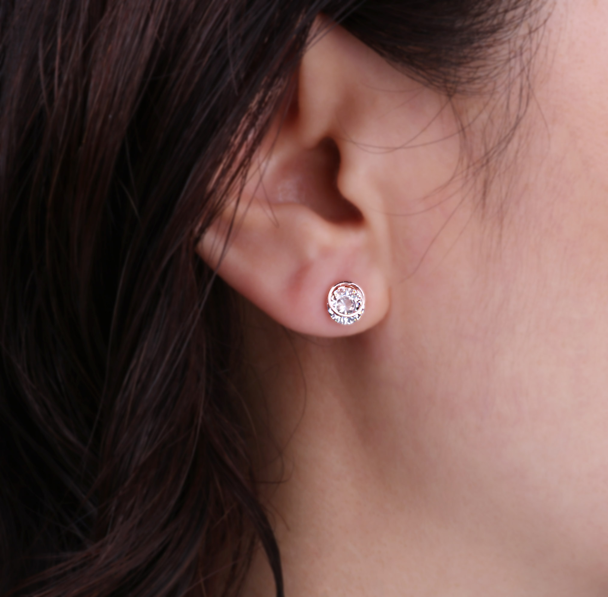 Volare Circle Cubic Silver Earrings SPE312 Tidy Mi