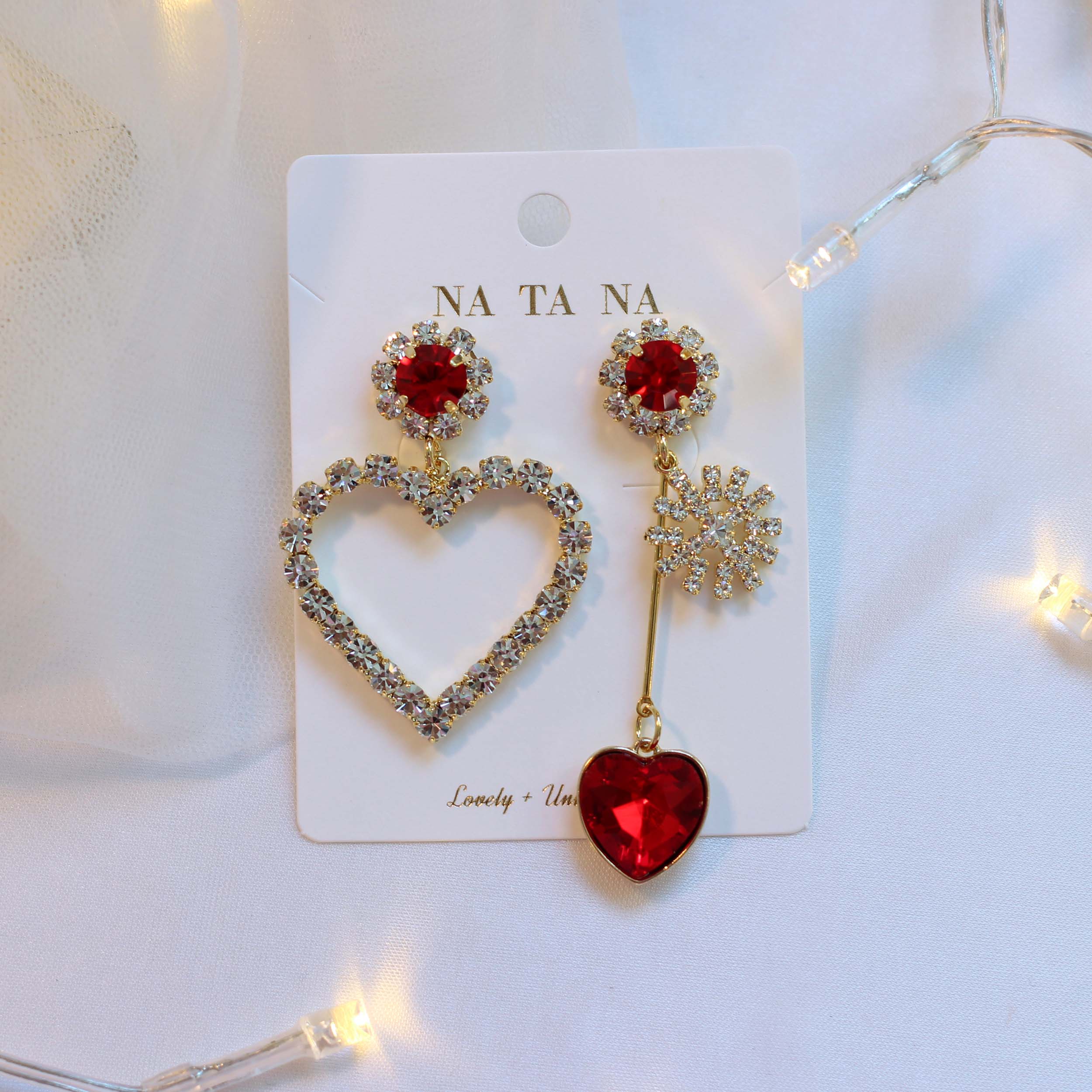 Snowballs Heart Bold Drop Earrings Earrings Possib