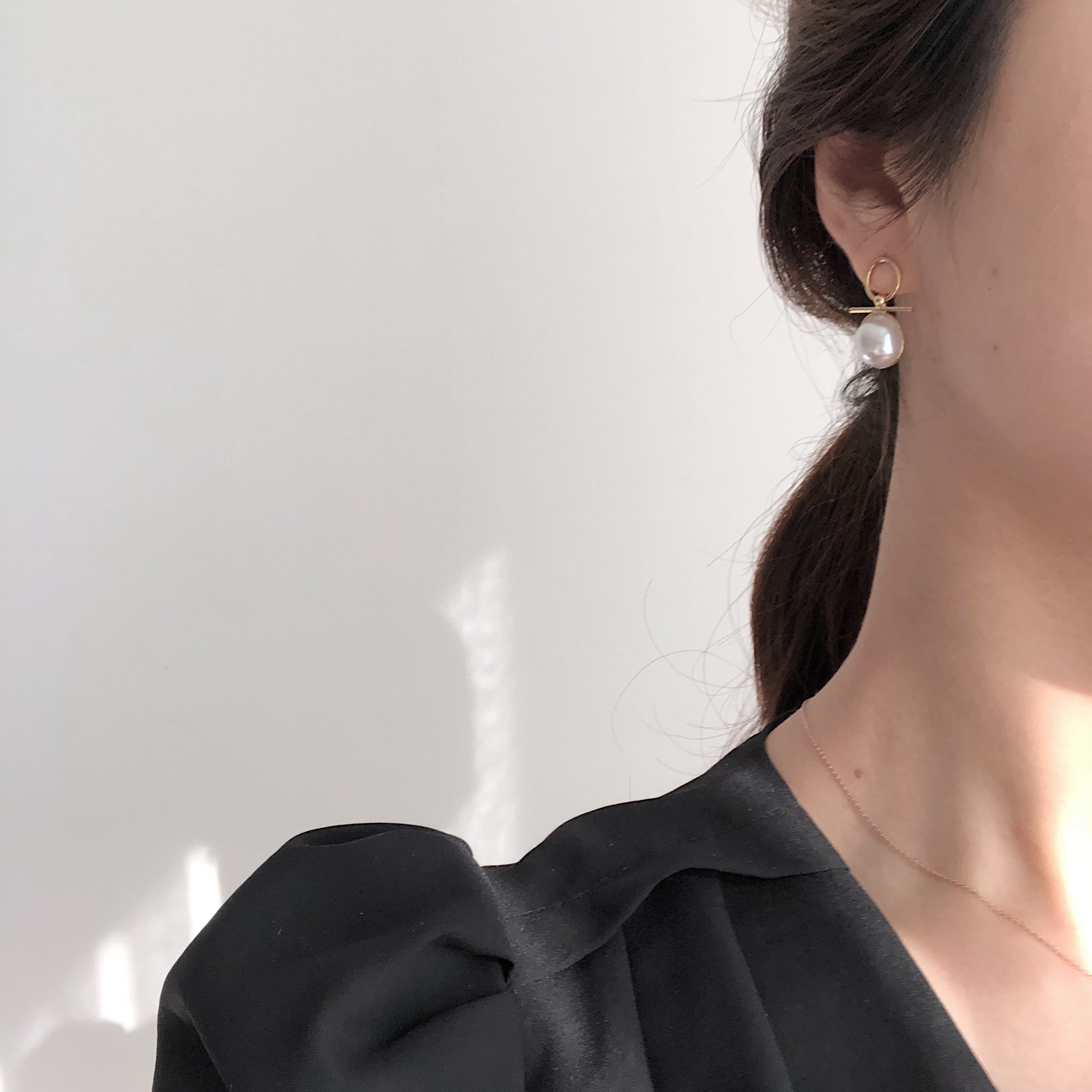 mood mud unbalanced earrings bold gold silver pear