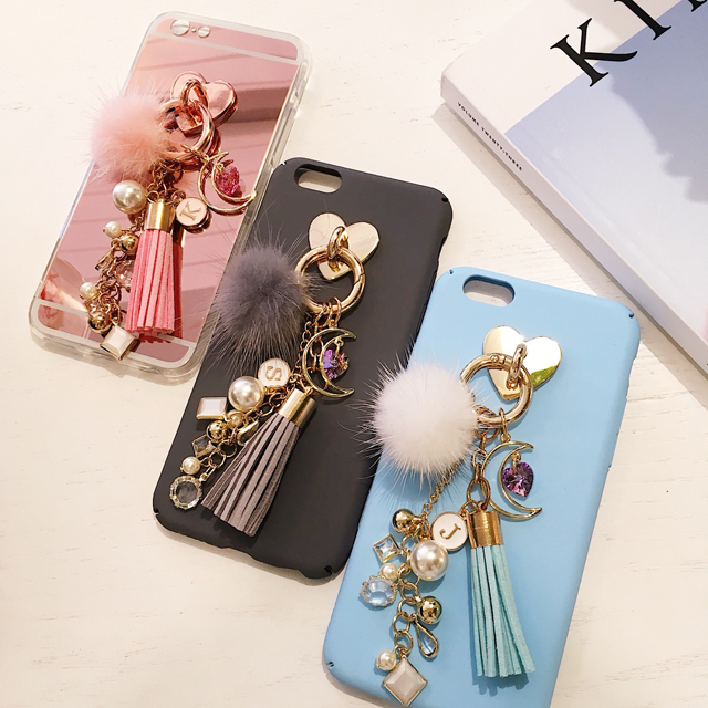 <b><p>Galaxy Note Pom foam Initi Keyring Tassel</p></b><b><p>ギャラクシーノート8ポンポンがイニシャルキーリングタッセルケースiPhone 8のガールフレンドの贈</p></b><br /><br /><p align='center'>