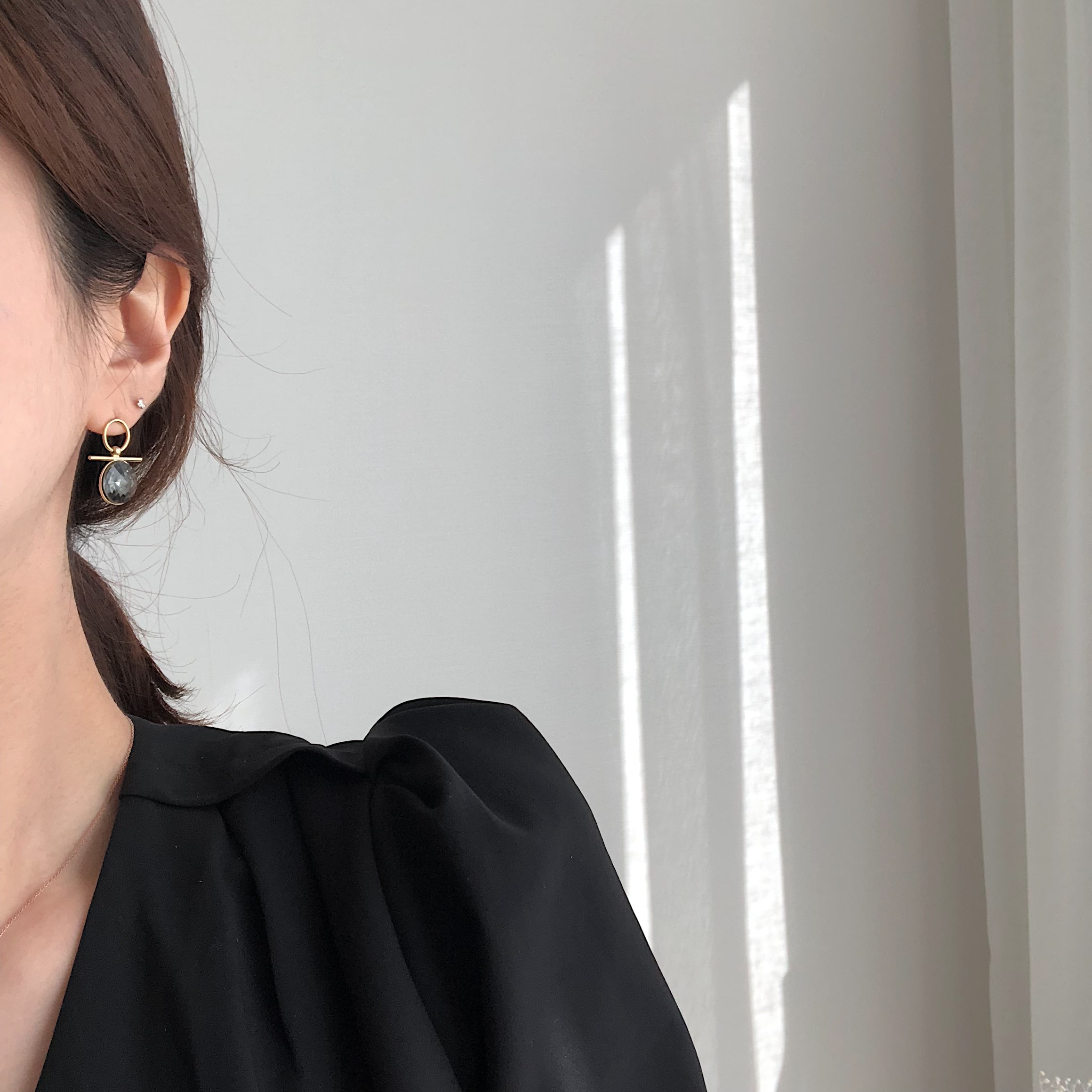 mood mud unbalanced earrings bold gold silver pear