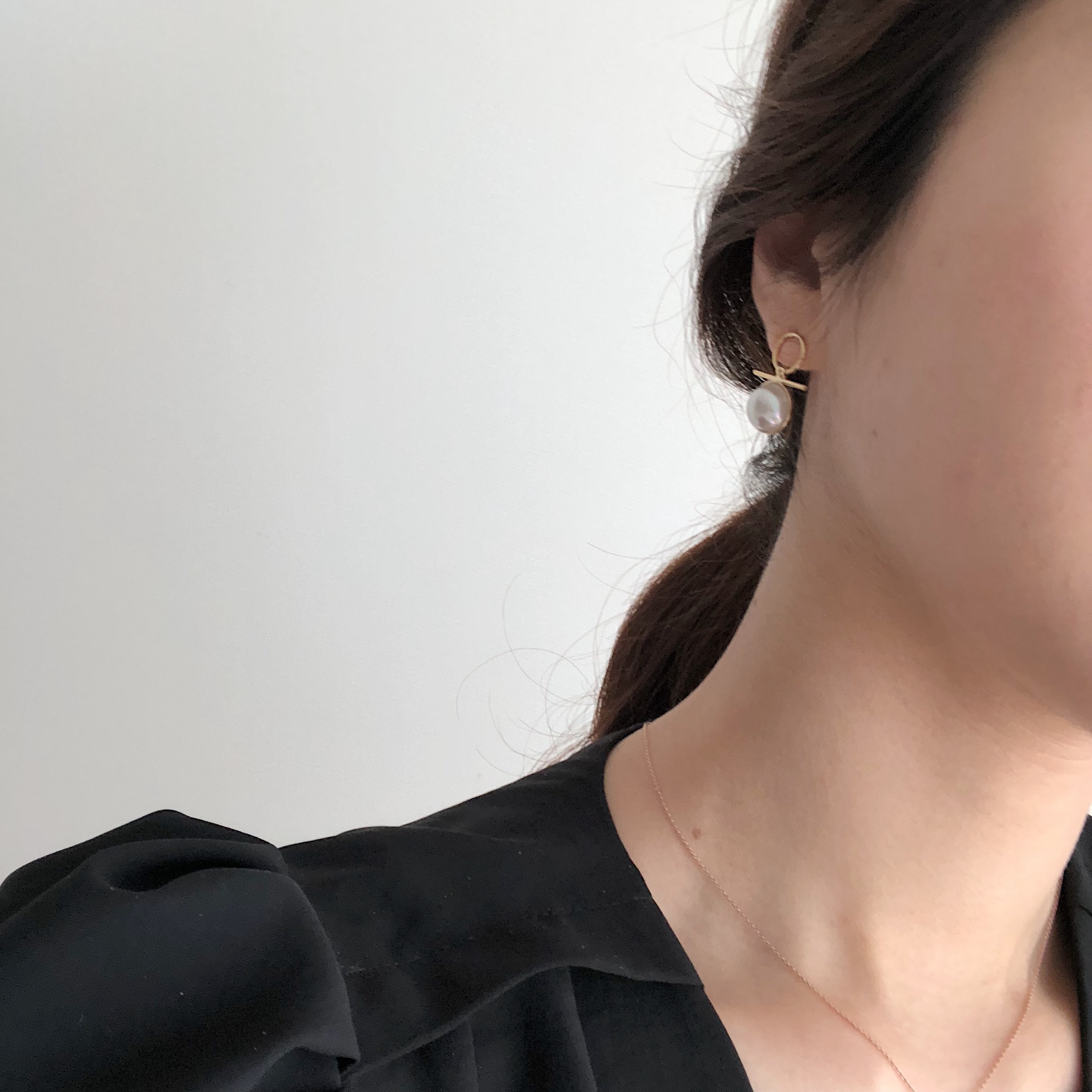 mood mud unbalanced earrings bold gold silver pear