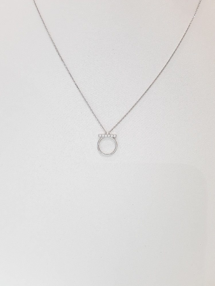 Stonehenge White gold necklace I0077 Wedding look 