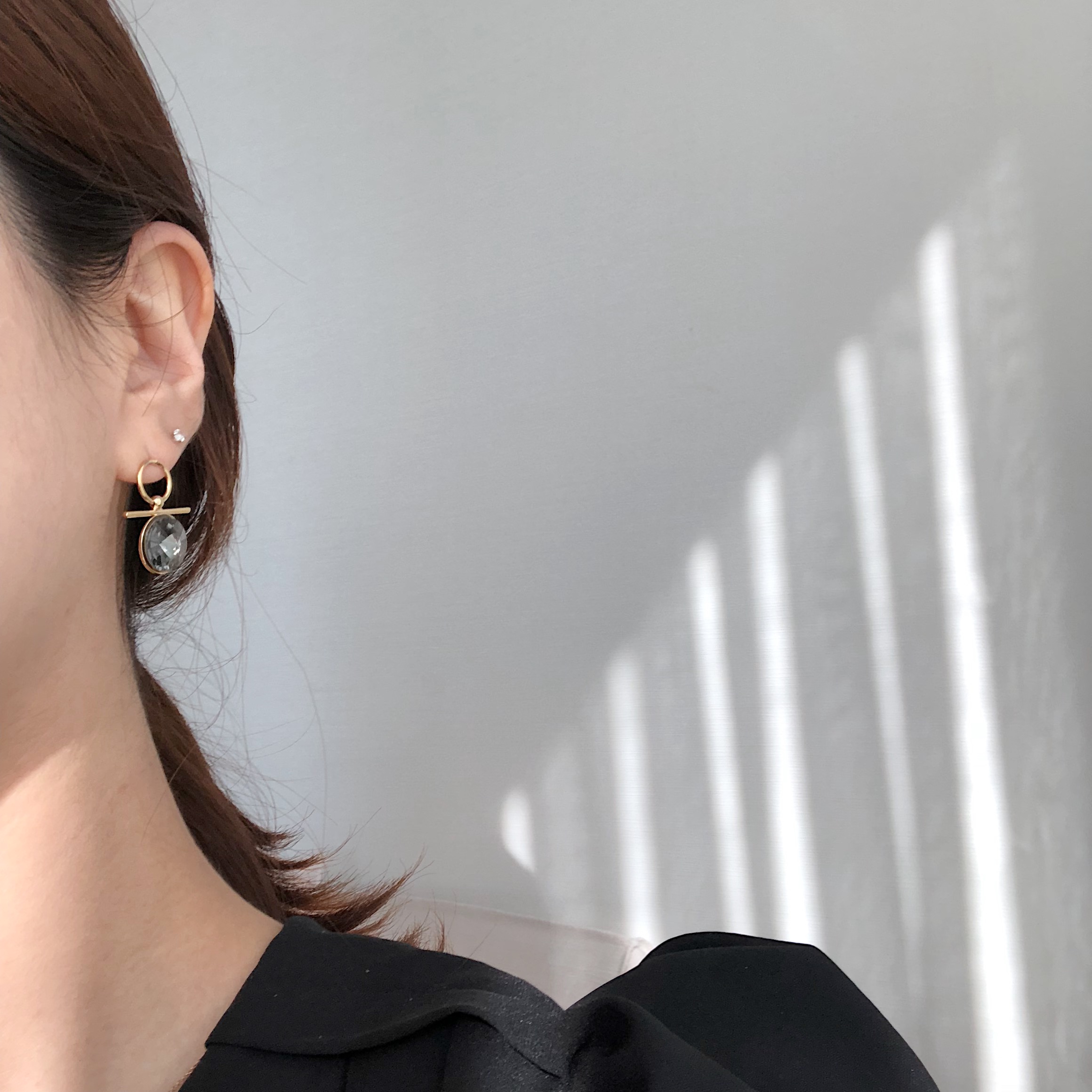 mood mud unbalanced earrings bold gold silver pear