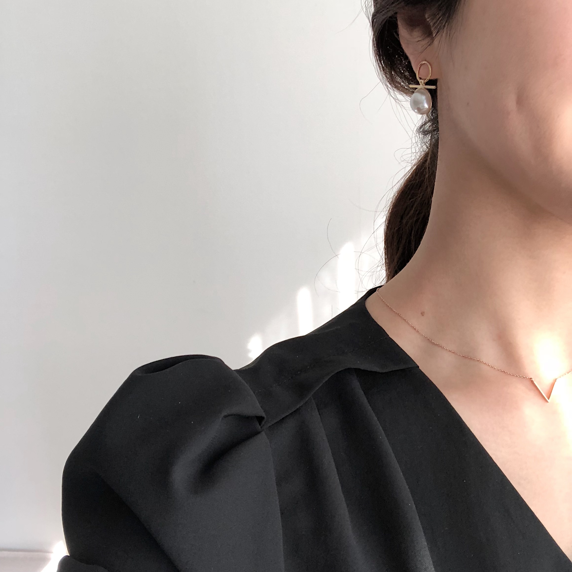 mood mud unbalanced earrings bold gold silver pear