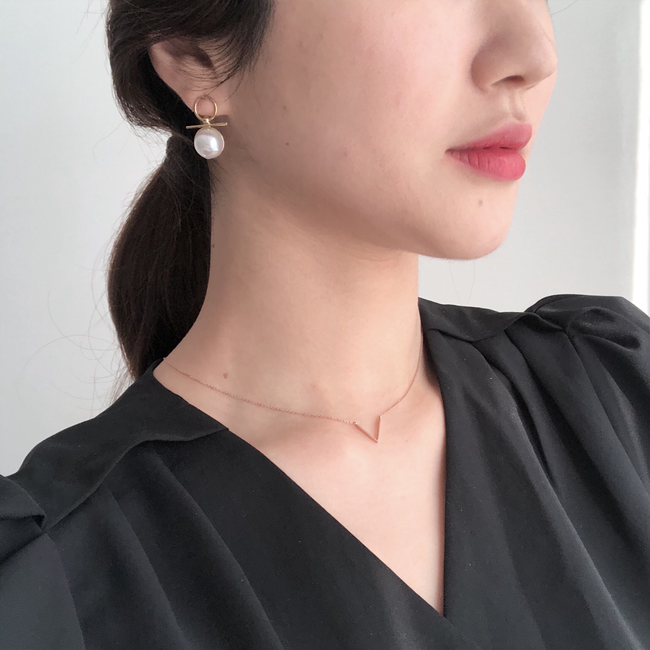 mood mud unbalanced earrings bold gold silver pear