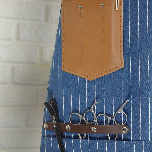 칸데오레더 크로코 블루스트라이프 공방 미용실 카페 미용사 바리스타 앞치마 가죽 데님앞치마