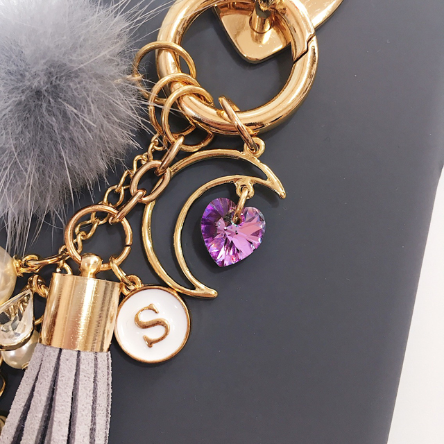 <b><p>Galaxy Note Pom foam Initi Keyring Tassel</p></b><b><p>ギャラクシーノート8ポンポンがイニシャルキーリングタッセルケースiPhone 8のガールフレンドの贈</p></b><br /><br /><p align='center'>