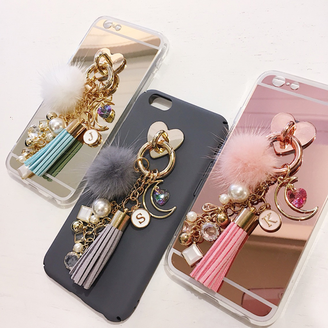 <b><p>Galaxy Note Pom foam Initi Keyring Tassel</p></b><b><p>ギャラクシーノート8ポンポンがイニシャルキーリングタッセルケースiPhone 8のガールフレンドの贈</p></b><br /><br /><p align='center'>