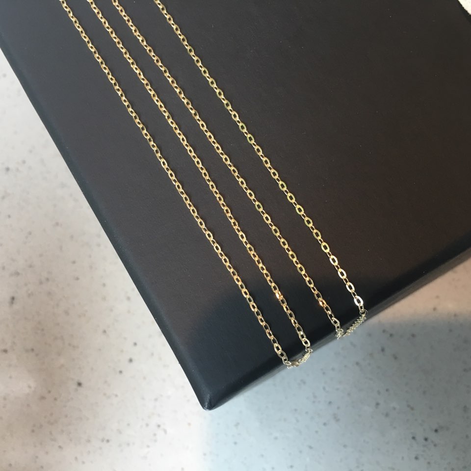 14k Long Necklace Only chain 60cm Women's Gold 