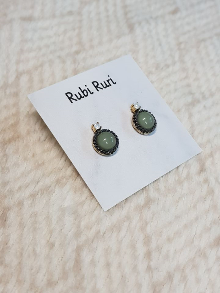 Gemstones Daily Simple Earrings Silver Blue Green