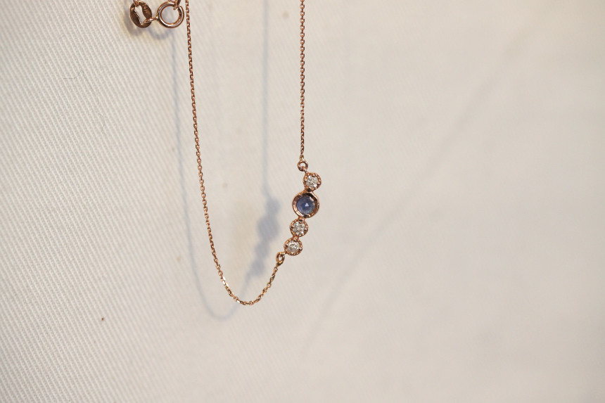 Sapphire simple diamond necklace Unique design uni