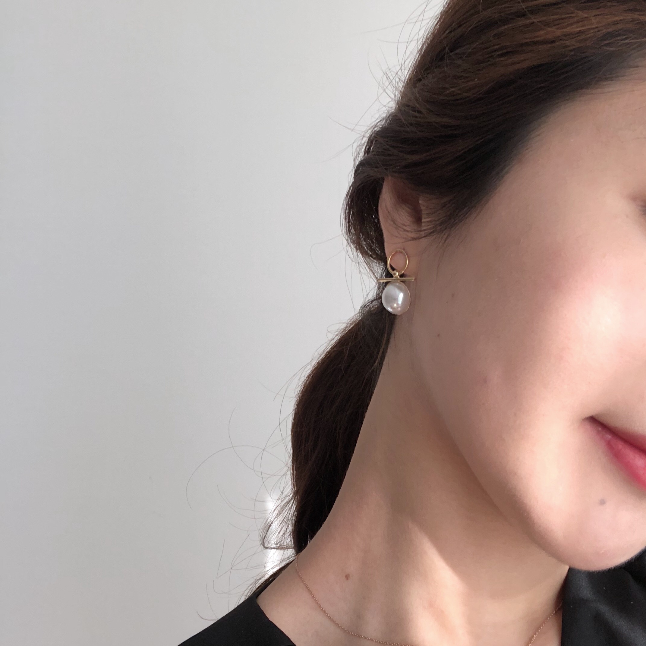 mood mud unbalanced earrings bold gold silver pear