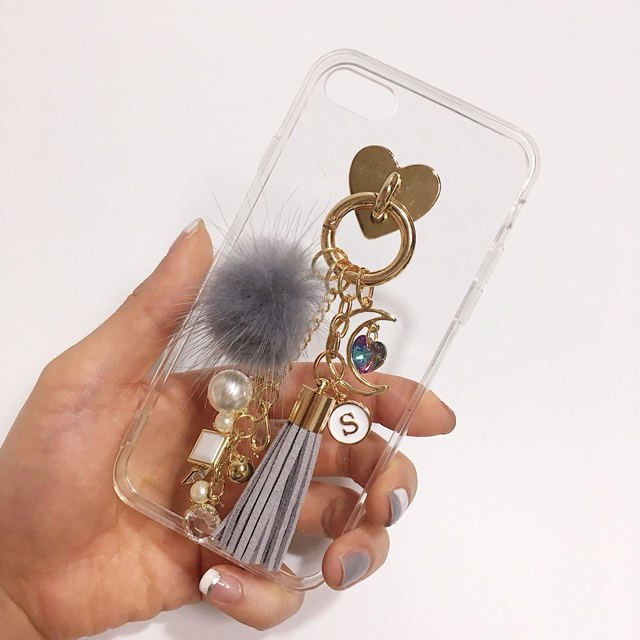 <b><p>Galaxy Note Pom foam Initi Keyring Tassel</p></b><b><p>ギャラクシーノート8ポンポンがイニシャルキーリングタッセルケースiPhone 8のガールフレンドの贈</p></b><br /><br /><p align='center'>
