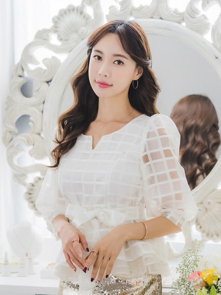 Drop necklace in one way together 14kY 14k Cubic 1