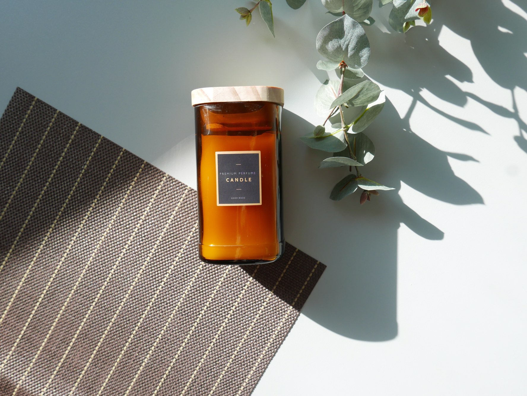 Natural beeswax square candle air purification Odo