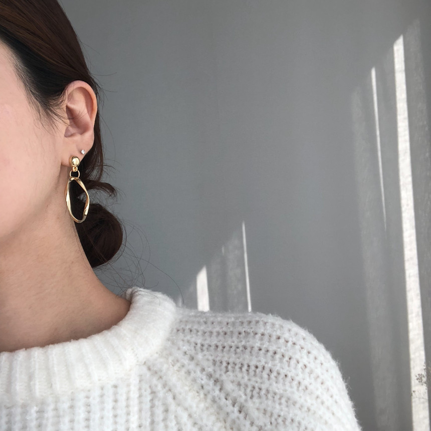 Objet Obsession Earrings gold Bold Gold Silver Pea