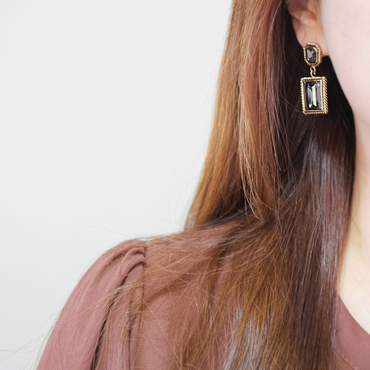 Glam Jewel Bold Drop Earrings Antique Winter Party