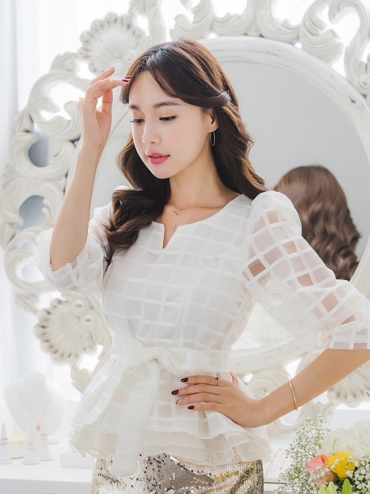 Drop necklace in one way together 14kY 14k Cubic 1