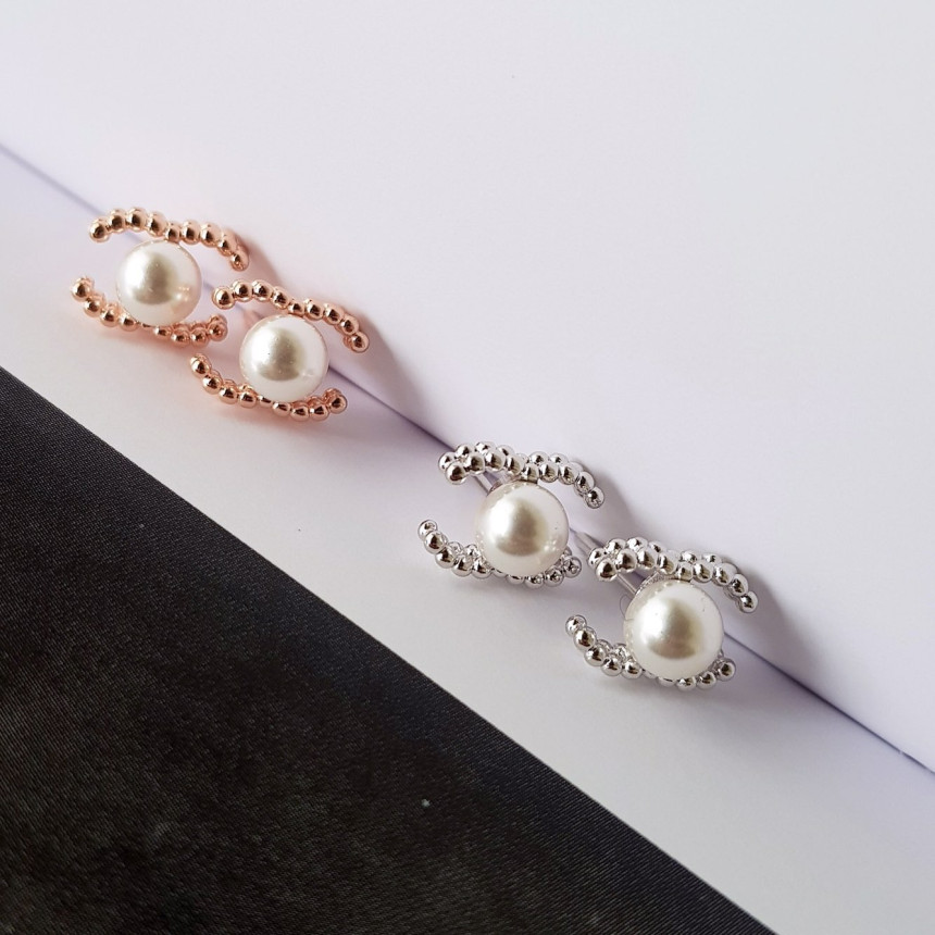 all silver Mini Size Coco Swarovski Earrings Lovel