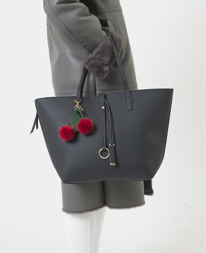 Natural Mink Cherry Cherry Charm Charming Keyring 