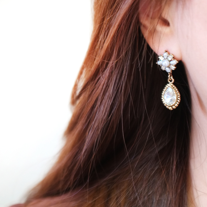 Glam Jewel Bold Drop Earrings Antique Winter Party