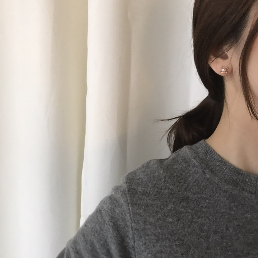 all silver Mini Size Coco Swarovski Earrings Lovel