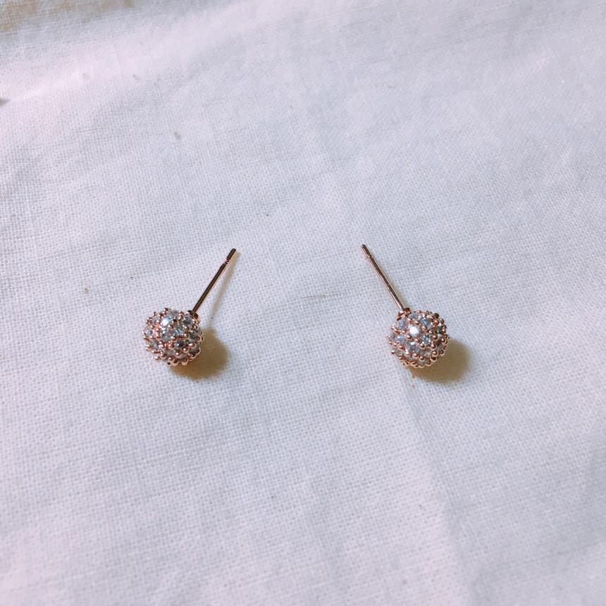 Luce Mini Cubic Ball Earrings LKJ0999 Attractive W