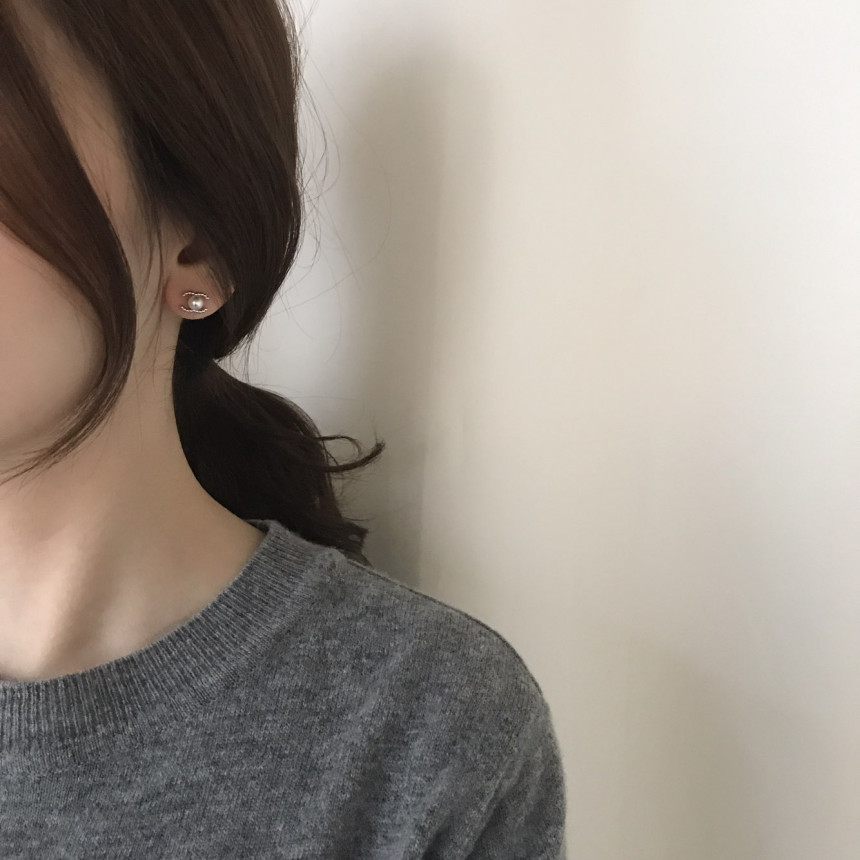 all silver Mini Size Coco Swarovski Earrings Lovel