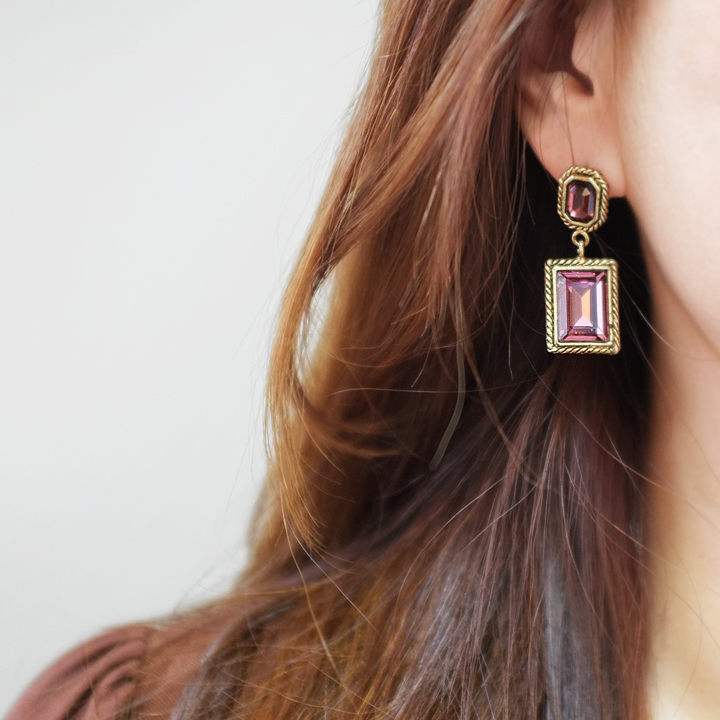 Glam Jewel Bold Drop Earrings Antique Winter Party