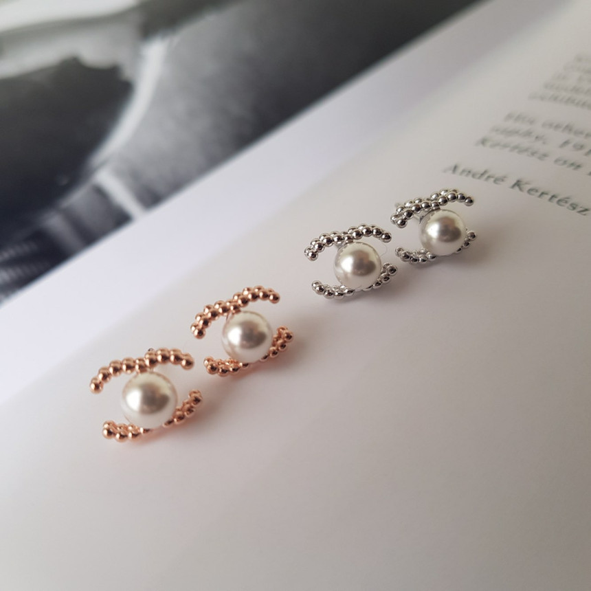 all silver Mini Size Coco Swarovski Earrings Lovel