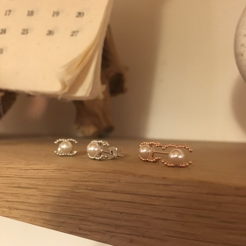 all silver Mini Size Coco Swarovski Earrings Lovel
